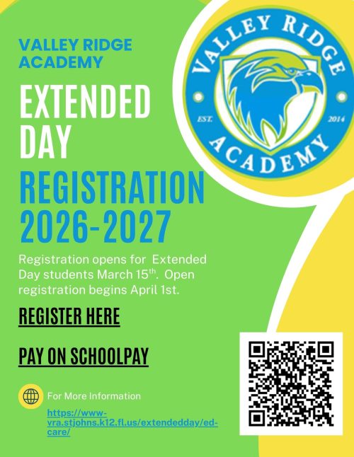 Extended Day Registration 2026-2027 Flyer